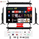 Nuvo 55'' Smart Android TV With Cast - HDMI/USB & Coax Ports + Free Wall mount - Black