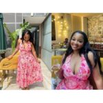 Pink floral dress