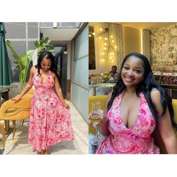 Pink floral dress