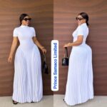 Pleated white dress