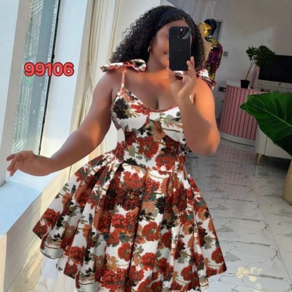 Red floral dress