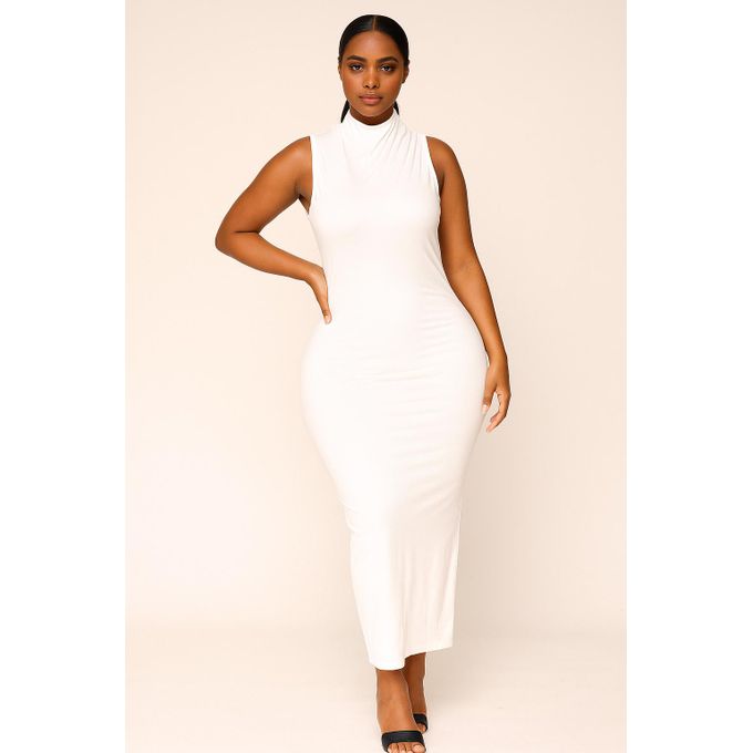 SHEIN Elegance Bodycon Sleeveless Women Wear - White SHEIN Elegance Bodycon Sleeveless Women Wear - White