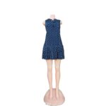 SHEIN Ladies Short Dress (Blue-black with white dots) -Size EU 34