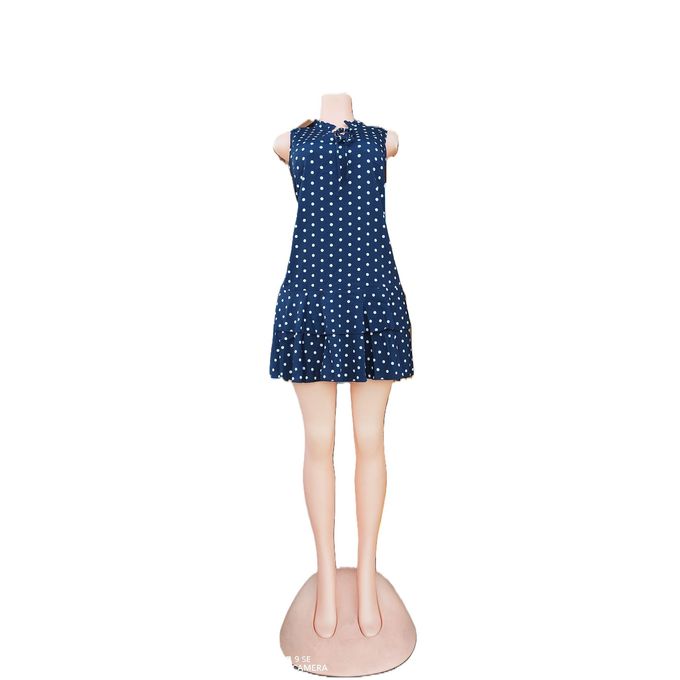 SHEIN Ladies Short Dress (Blue-black with white dots) -Size EU 34 SHEIN Ladies Short Dress (Blue-black with white dots) -Size EU 34