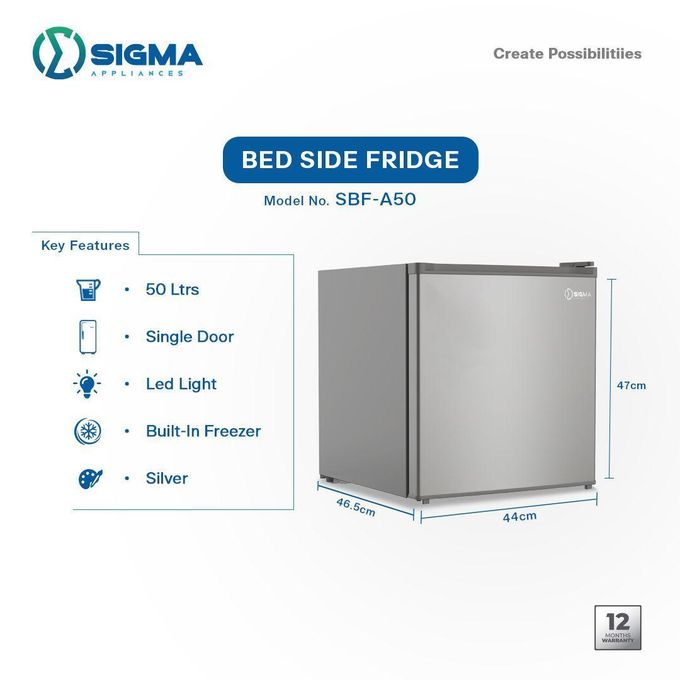 Sigma SBF - A5O Bedside Refrigerator – 50 Litres - Silver Sigma SBF - A5O Bedside Refrigerator – 50 Litres - Silver