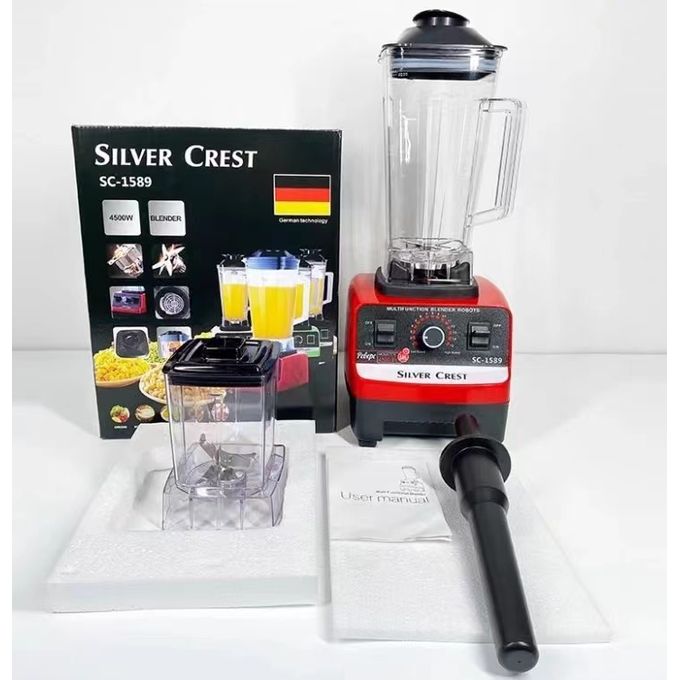 SILVER CREST Waterproof 2in1 Powerful Durable Commercial Blender - 2Liters - Red/Black SILVER CREST Waterproof 2in1 Powerful Durable Commercial Blender - 2Liters - Red/Black