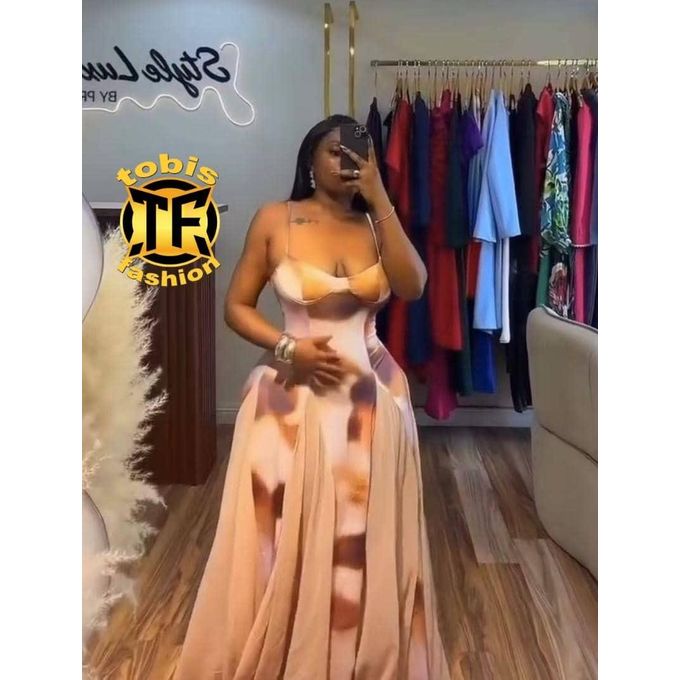 Sunset Ombre Corset gown -White Sunset Ombre Corset gown -White