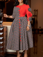 Stunning Elegant Checkered Patchwork Dress for Women – Autumn 2025 A-Line Mid-Length Dress - Image 2