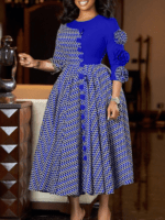 Elegant Checkered Patchwork Dress for Women