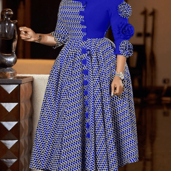 Elegant Checkered Patchwork Dress for Women