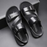 Simple Men's Sandals Solid Color PU Leather Men's Summer Shoes Casual Comfortable Open Toe Sandals Soft Beach Shoes Men's Sandal - AliExpress 322