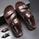 Simple Men's Sandals Solid Color PU Leather Men's Summer Shoes Casual Comfortable Open Toe Sandals Soft Beach Shoes Men's Sandal - AliExpress 322