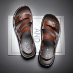 Simple Men's Sandals Solid Color PU Leather Men's Summer Shoes Casual Comfortable Open Toe Sandals Soft Beach Shoes Men's Sandal - AliExpress 322