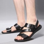 Simple Men's Sandals Solid Color PU Leather Men's Summer Shoes Casual Comfortable Open Toe Sandals Soft Beach Shoes Men's Sandal - AliExpress 322