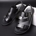 Simple Men's Sandals Solid Color PU Leather Men's Summer Shoes Casual Comfortable Open Toe Sandals Soft Beach Shoes Men's Sandal - AliExpress 322