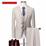 Classic Wedding Tuxedos Casual Solid Suits Slim Fit - Image 6