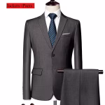 Classic Wedding Tuxedos Casual Solid Suits Slim Fit - Image 13