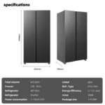 TCL Home Side-by-Side Refrigerator: - Image 3
