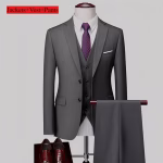 Classic Wedding Tuxedos Casual Solid Suits Slim Fit - Image 4