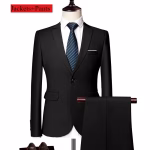 Classic Wedding Tuxedos Casual Solid Suits Slim Fit - Image 3