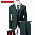 Classic Wedding Tuxedos Casual Solid Suits Slim Fit - Image 2